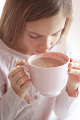 Child drinking cocoa