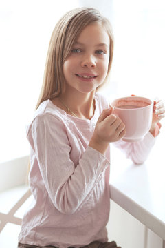 Child drinking cocoa