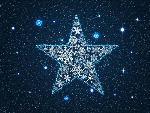 Christmas star with snowflakes