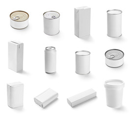 white box container template blank package