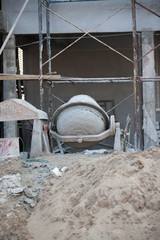 cement mixer at a construction site