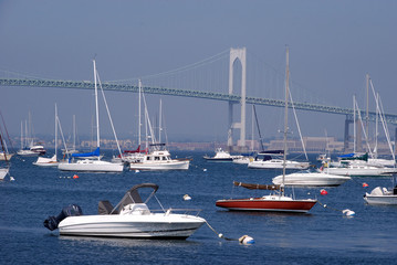boats in harbor, Newport