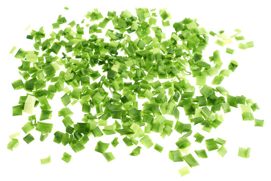 Pile of green onion cut in pieces