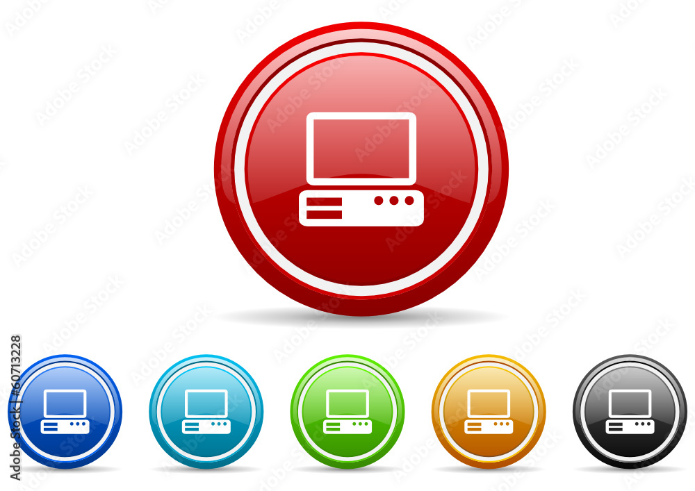 Aufkleber computer icon vector set