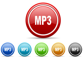 mp3 icon vector set
