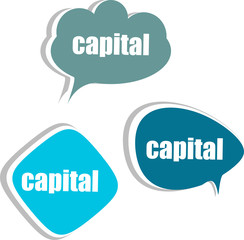capital. Set of stickers, labels, tags. infographics