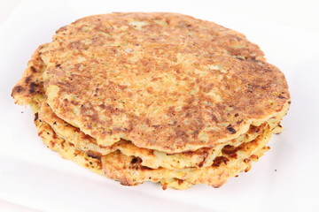 Potato Pancakes on white background