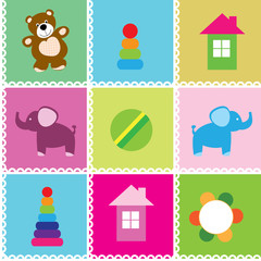 vector seamless pattern toys