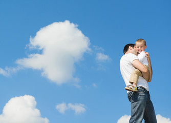 Happy family in nature