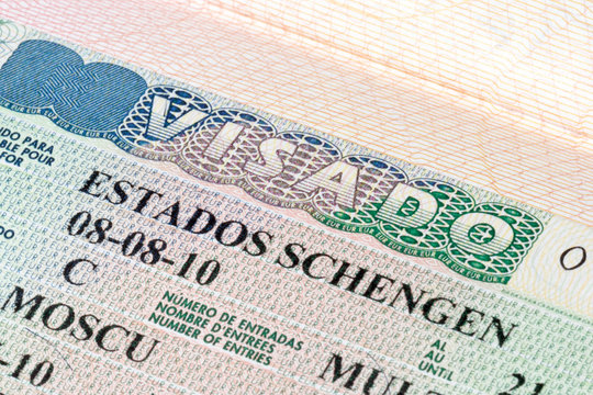 Spain Schengen visa in the passport