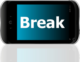 smart phone with break word