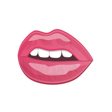 lips painted pink lipstick