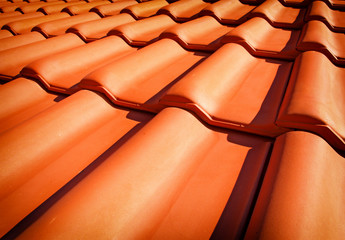 Roof tiles closeup