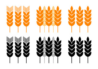 Agricultural icons on white background