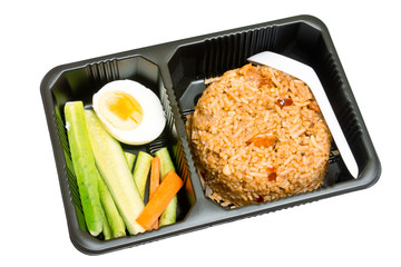 Fried rice with chili paste shrimp