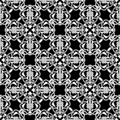 Seamless black and white pattern in arabic or muslim style