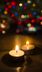 Candles on the background lights, bokeh