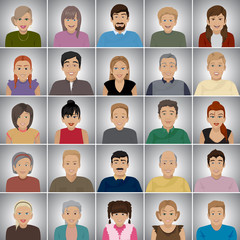 People Of Different Ages - Isolated On Gray Background