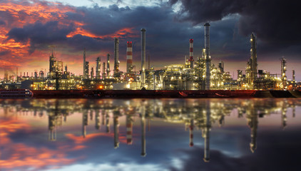 Oil refinery at twilight