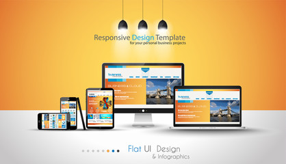 Infographic Design Template with modern flat style. 