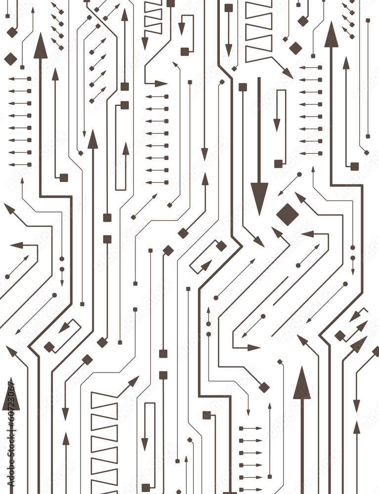 Aufkleber abstract circuit in pcb-layout style with arrows