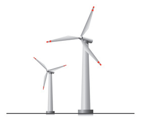 Two isolated wind turbines