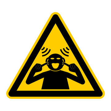 wso57 WarnSchildOrange - english warning sign: danger high noise levels - German Warnschild: Warnung vor hohem Lärmpegel - g468