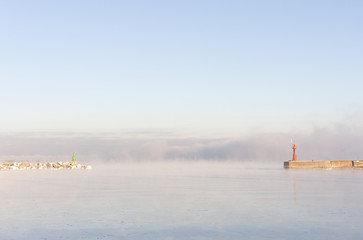 Red and green beacons