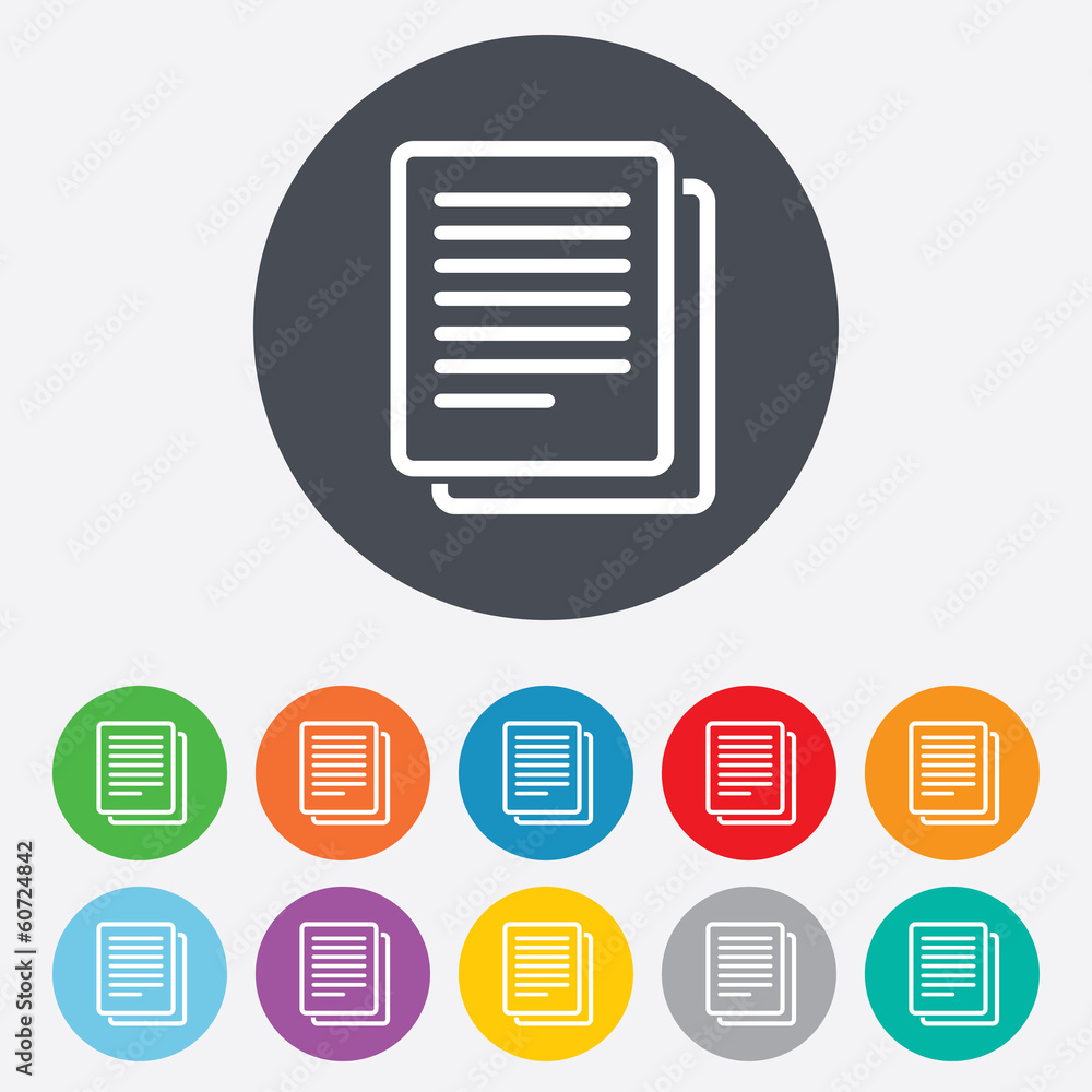 Poster copy file sign icon. duplicate document symbol.