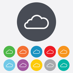Cloud sign icon. Data storage symbol.