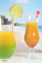 Two cocktail glasses