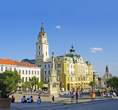 City Hall Square of Pecs in Hungary. WH UNESCO