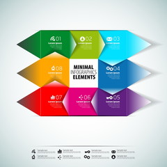 Minimal infographics design - Colorful Process chart module - Ve