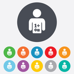 Fototapeta premium Board games sign icon. One plus players symbol.