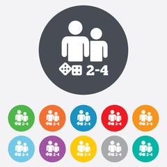 Board games sign icon. 2-4 players symbol. © blankstock