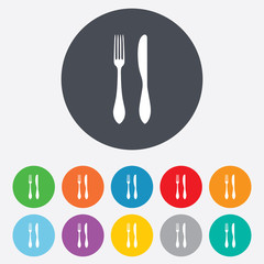 Eat sign icon. Cutlery symbol. Knife and fork.