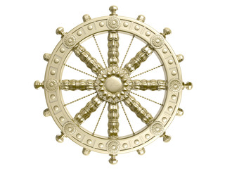 Dharmacakra or the Wheel of the Life. 3D isolated