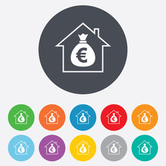 Mortgage sign icon. Real estate symbol.