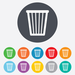 Recycle bin sign icon. Bin symbol.