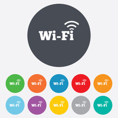 Free wifi sign. Wifi symbol. Wireless Network.