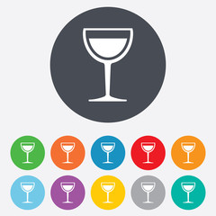 Wine glass sign icon. Alcohol drink symbol.