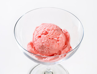 Scoop of strawberry ice cream