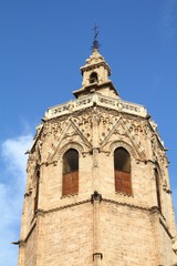Fototapeta na wymiar Valencia, Spain - Cathedral tower