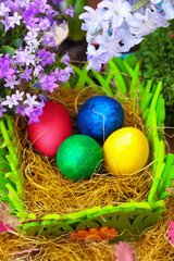 Four easter eggs, vertical composition