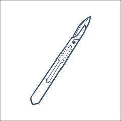 Surgical scalpel isolated on white.