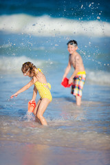 Two kids at beach