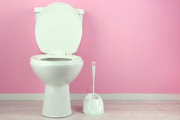 Toilet paper on a toilet, close-up