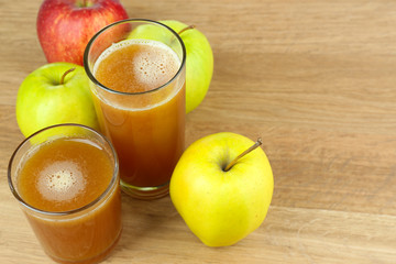 Healthy fresh juice of apples close up
