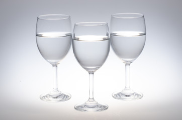 Glasses of Water on white background