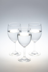 Glasses of Water on white background